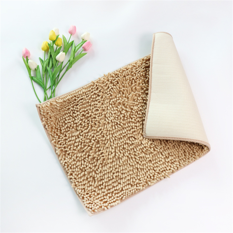 YWYY-02  Bathroom rug Soft, non-slip and absorbent chenille bath rug Beige bathroom rug plush bath mat for the bath