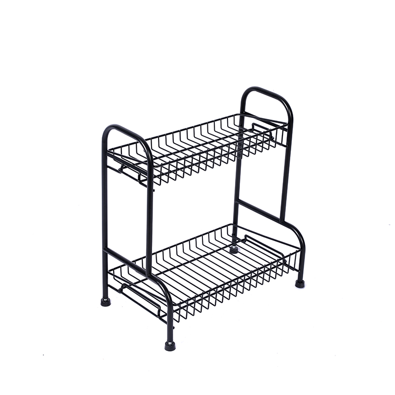 Wholesale new design black storage kitchen organizer spice rack organizer cabinet bathroom 2 tier spice rack